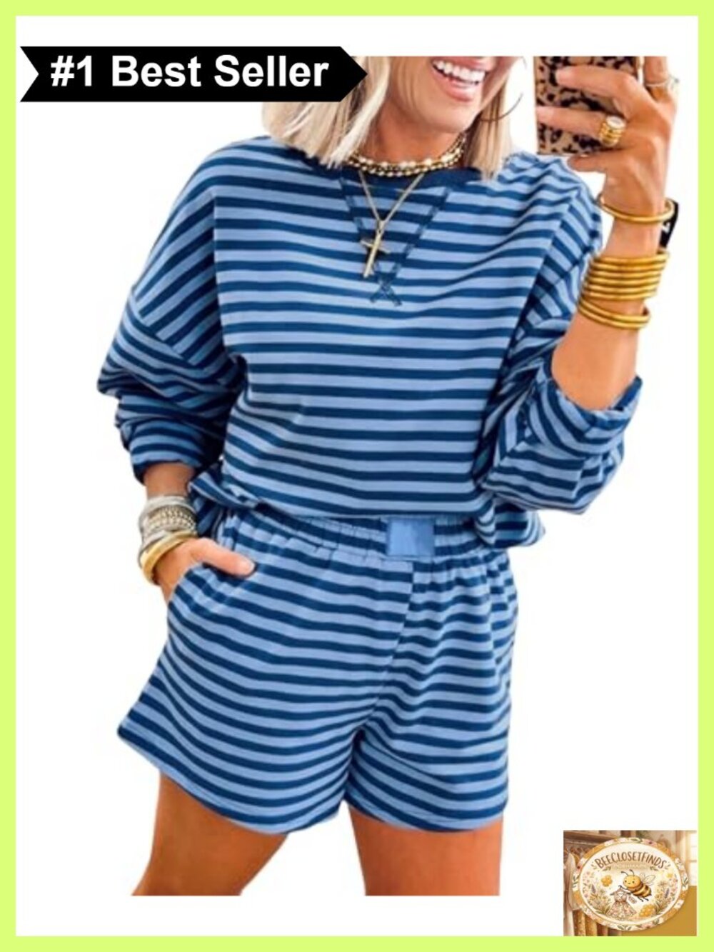 SELINK Women's 2 Piece Outfits Sweatsuit Casual Pullover and Shorts Set